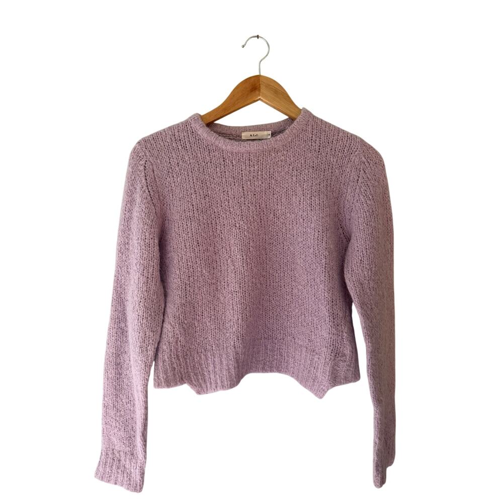 A.L.C. Alpaca Blend Sweater Small Petite Lavender Purple Cropped